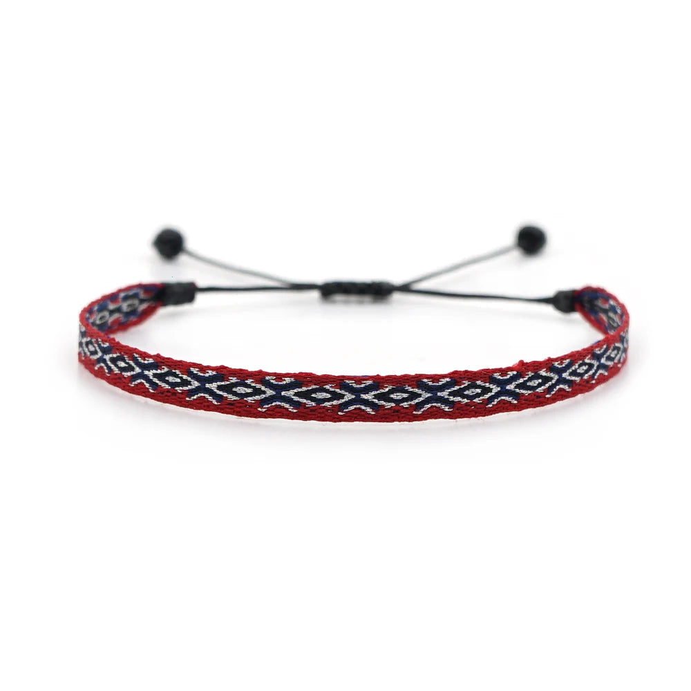 Easter Braided Bracelets For Women Pattern Boho Jewelry Friendship Rope Bracelet Vintage Weave Handmade Textile Bangles