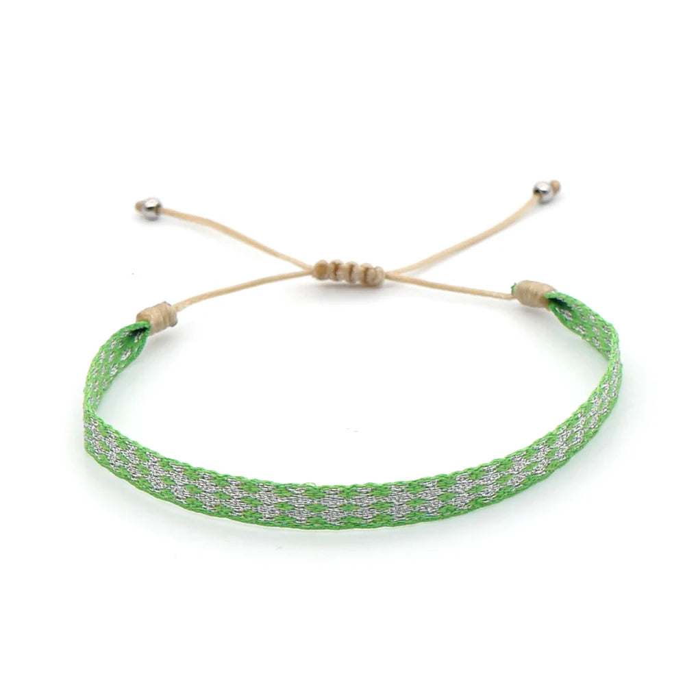 Easter Braided Bracelets For Women Pattern Boho Jewelry Friendship Rope Bracelet Vintage Weave Handmade Textile Bangles