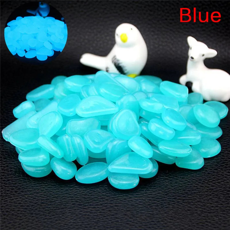 10Pcs Glow In The Dark Batu Kerikil Bercahaya untuk Perlengkapan Acara Majlis Perkahwinan Berkebun Kolam Renang Hiasan Bar Batu