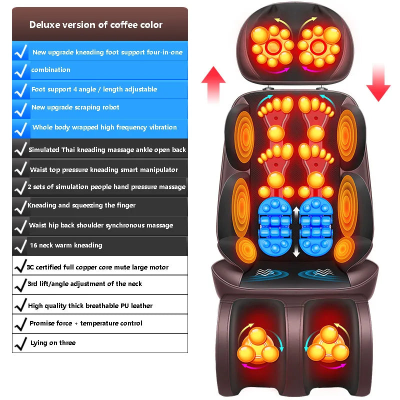 2019 New Neck Shoulder Cervical massage cushion chair Full body massage cushion shiatsu Electric shiatsu cushion massager