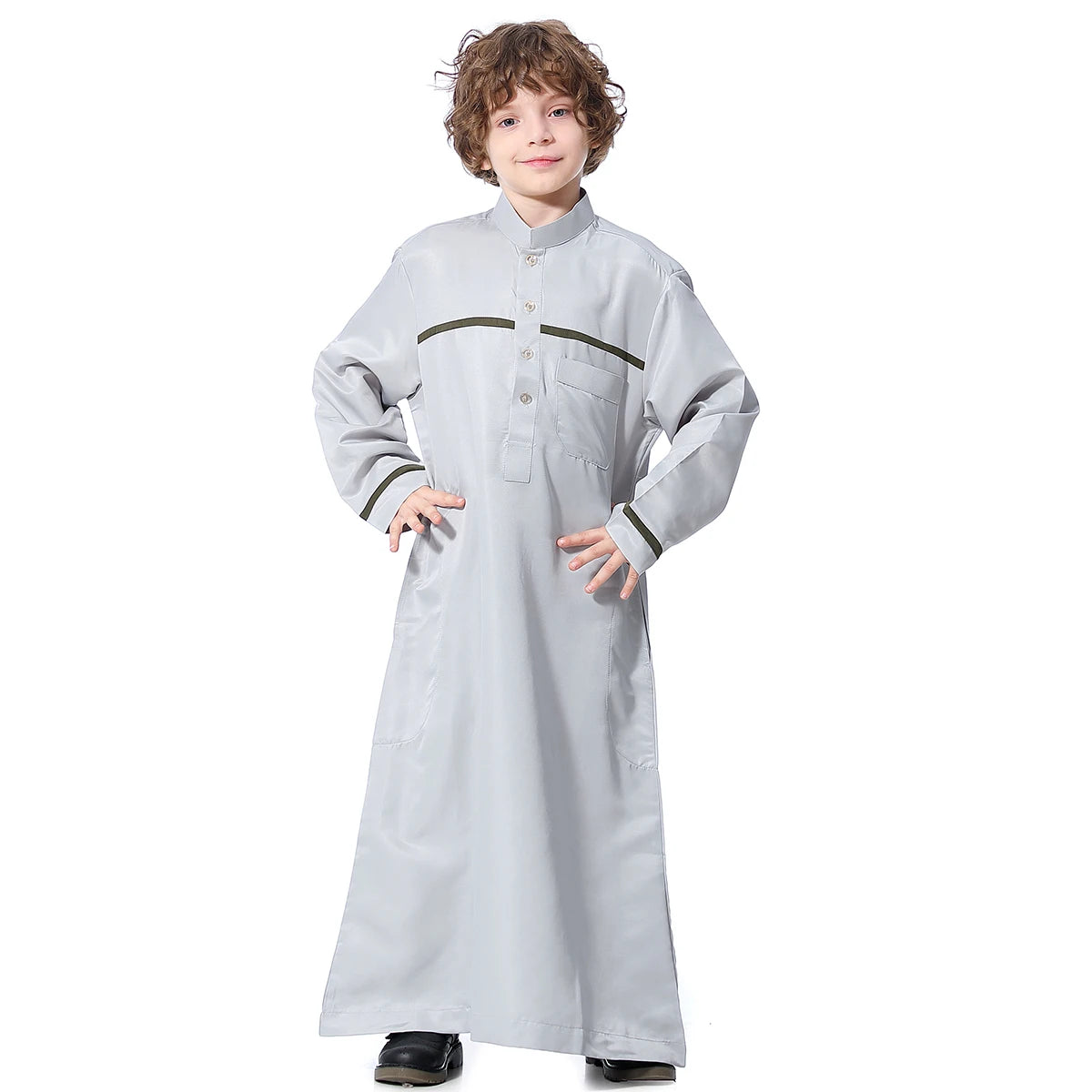 Dubai Arab Saudi Muslim Anak-anak Pakaian Abaya Kaftan Jubah Islam Ramadan Jubba Thobe Arab Anak Kaftan Gaun Panjang Timur Tengah