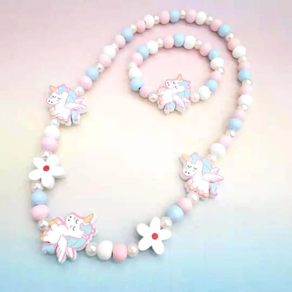 Cute Animal Flower Cartoon Flower Children's sweater necklace bracelet for children gift cp2585