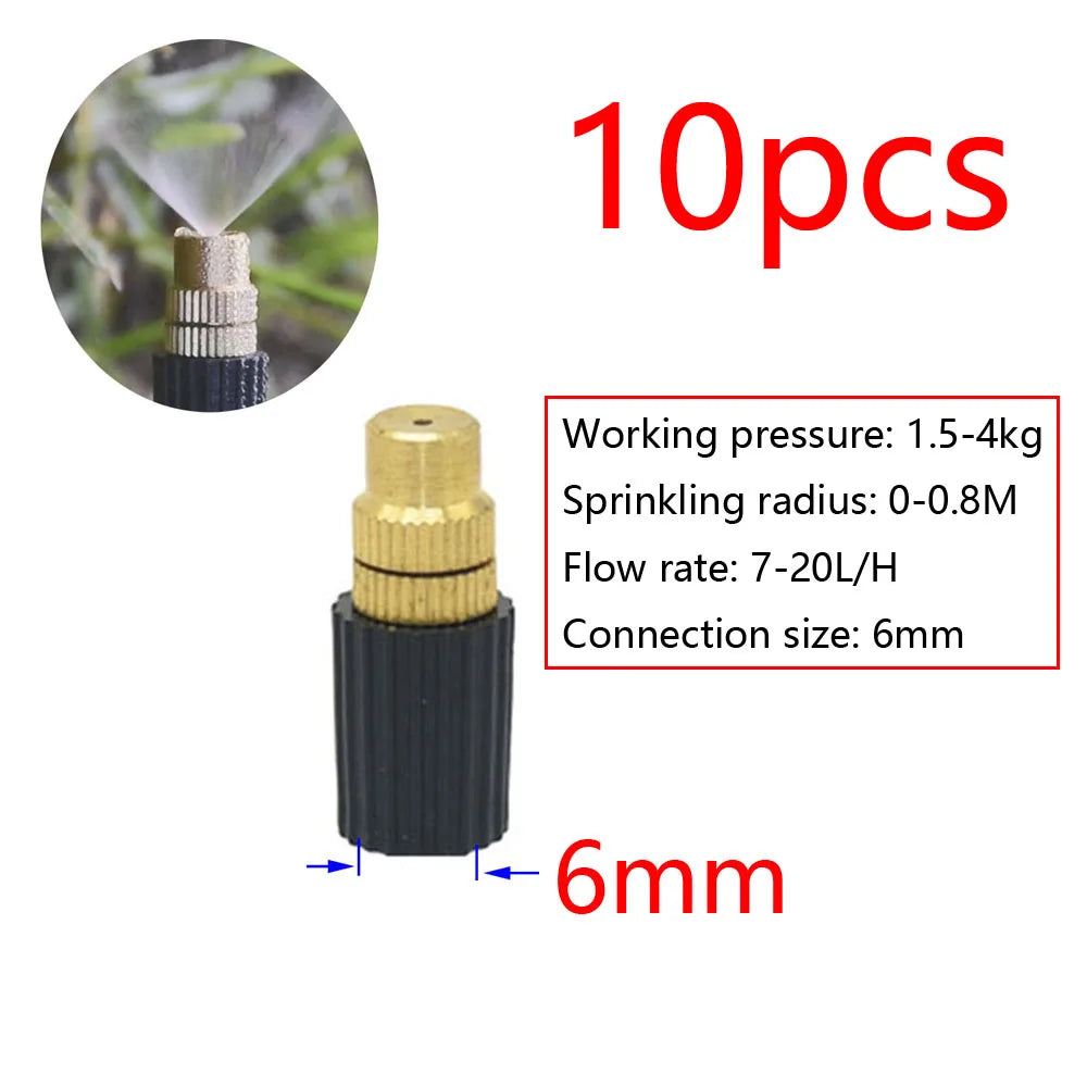 Garden Watering Sprinkler Mist Nozzle Dripper Drip Irrigation Garden Greenhouse Adjustable Mist Emitters Stake Micro Spray