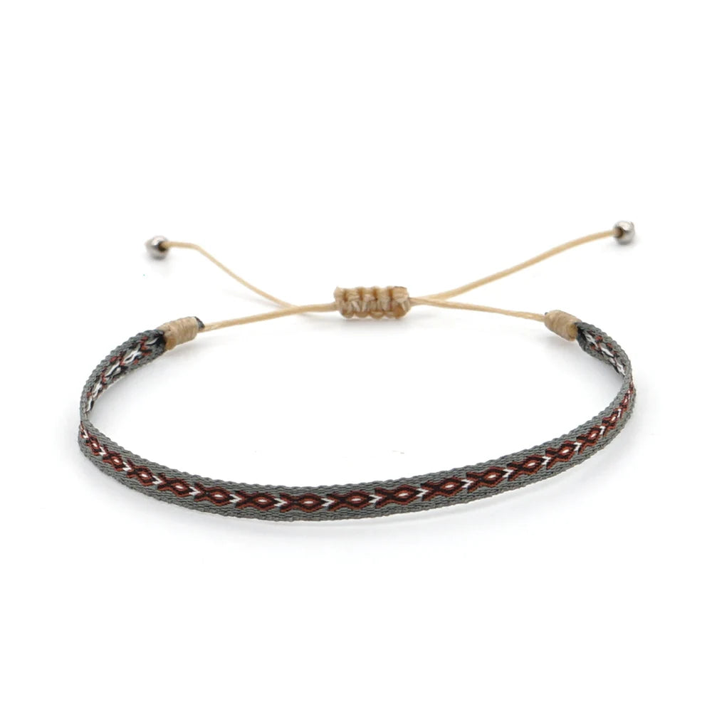 Easter Braided Bracelets For Women Pattern Boho Jewelry Friendship Rope Bracelet Vintage Weave Handmade Textile Bangles