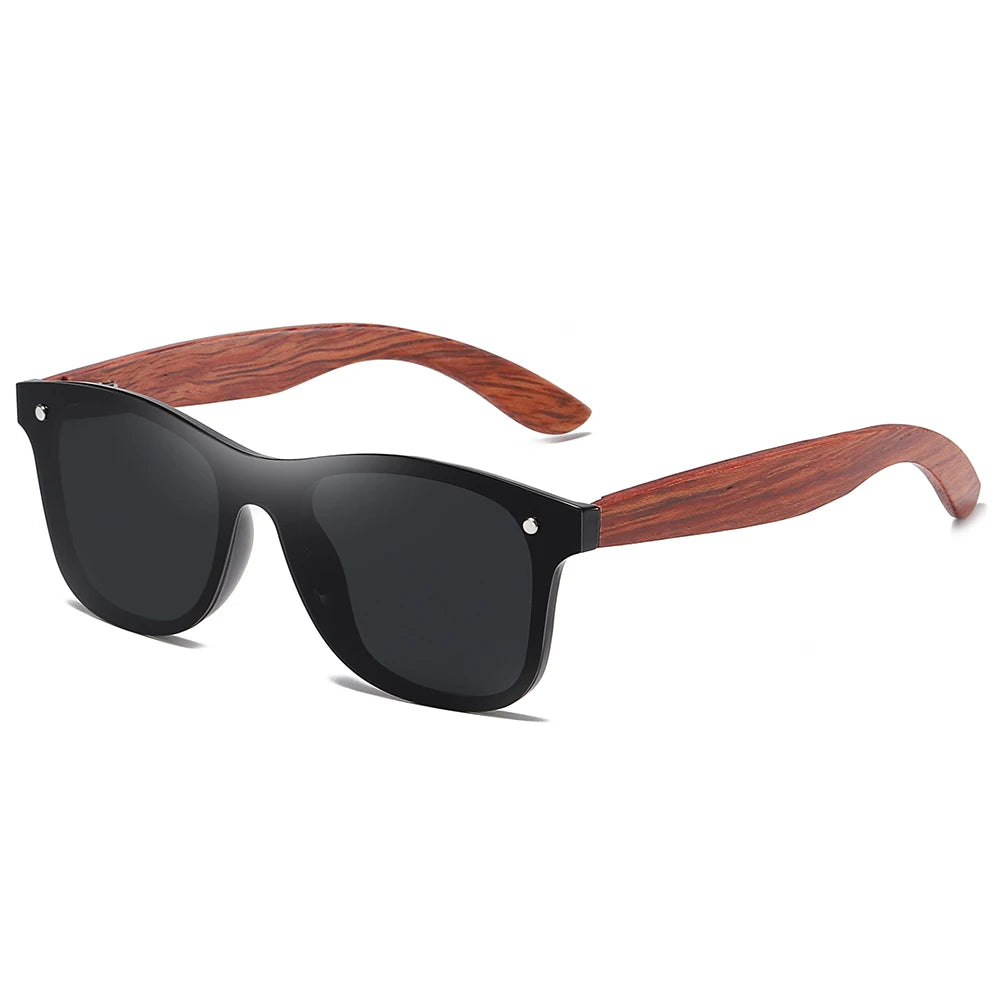 GM Kacamata Kayu Merah Buatan Tangan UV400 Cermin Terpolarisasi Cermin Mata Hitam Lelaki Wanita Reka Bentuk Vintaj Oculos de sol masculino