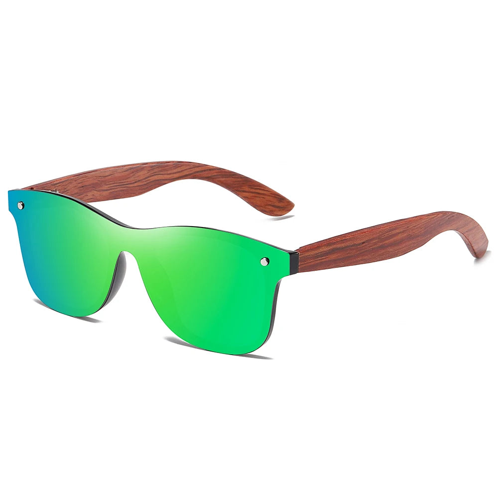 GM Kacamata Kayu Merah Buatan Tangan UV400 Cermin Terpolarisasi Cermin Mata Hitam Lelaki Wanita Reka Bentuk Vintaj Oculos de sol masculino