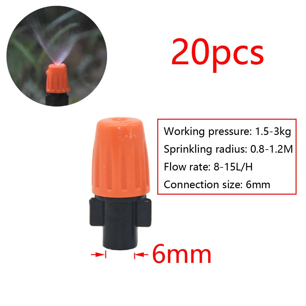 Garden Watering Sprinkler Mist Nozzle Dripper Drip Irrigation Garden Greenhouse Adjustable Mist Emitters Stake Micro Spray