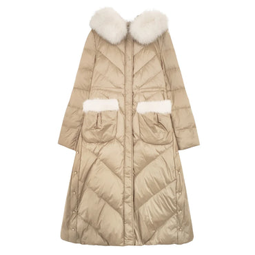 AYUNSUE Coat Female Winter Real Fox Fur Collar Parkas Woman White Duck Down Jackets Female Long Coats Parka Abrigo Mujer 2020