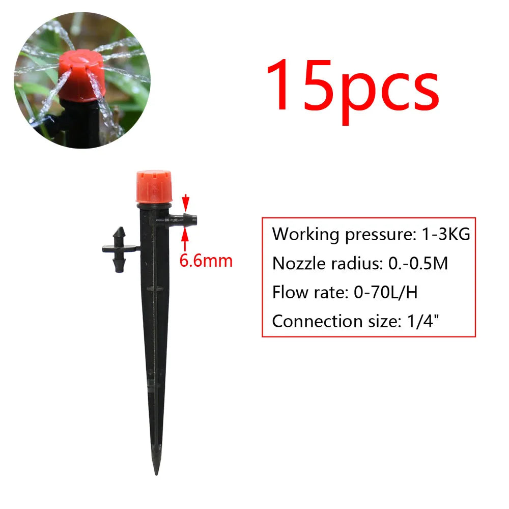 Garden Watering Sprinkler Mist Nozzle Dripper Drip Irrigation Garden Greenhouse Adjustable Mist Emitters Stake Micro Spray