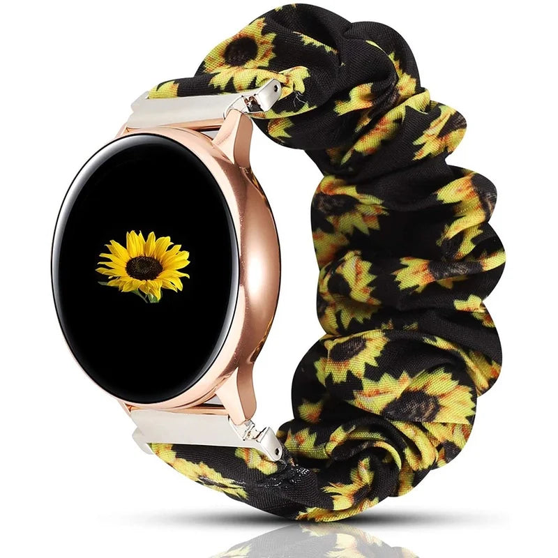 Tali Gelung Nilon Anjal Untuk Samsung Galaxy Watch 4 40mm 44mm Band Scrunchies Gelang Untuk Samsung Galaxy Watch4 Klasik 42/46mm