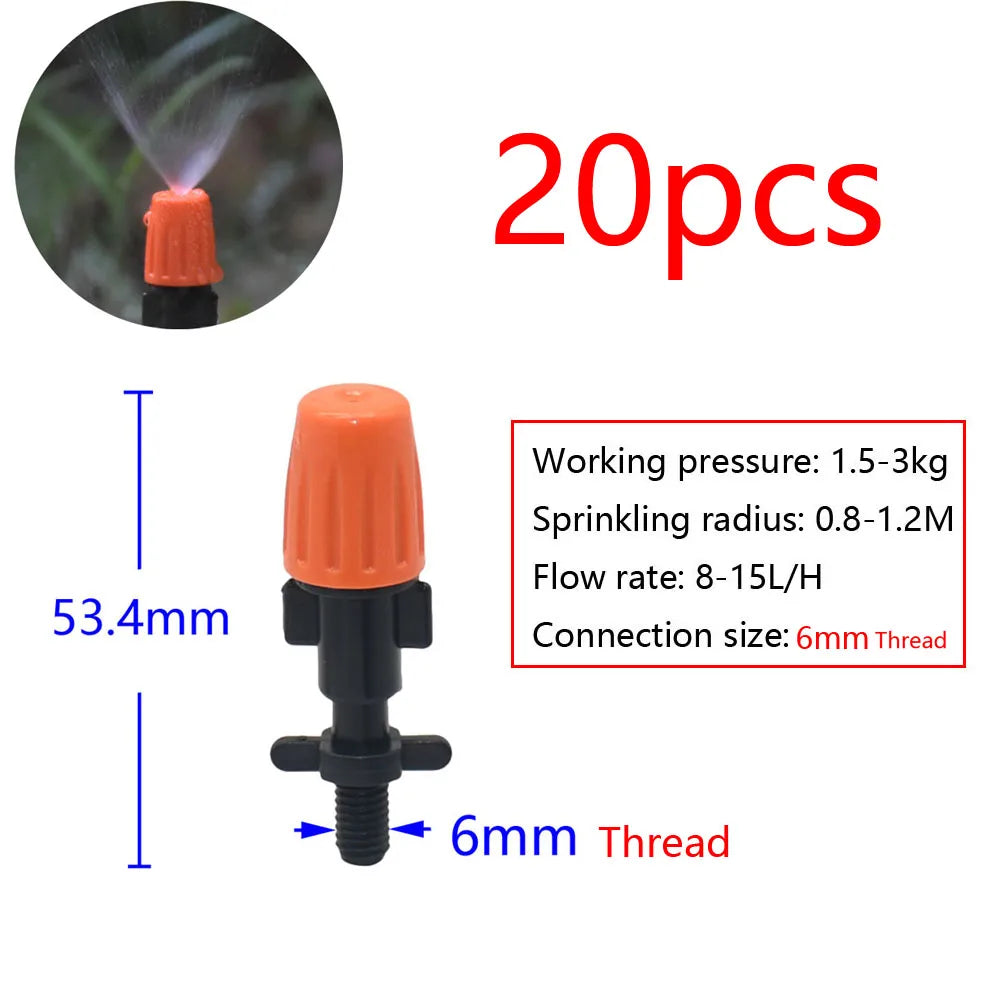 Garden Watering Sprinkler Mist Nozzle Dripper Drip Irrigation Garden Greenhouse Adjustable Mist Emitters Stake Micro Spray