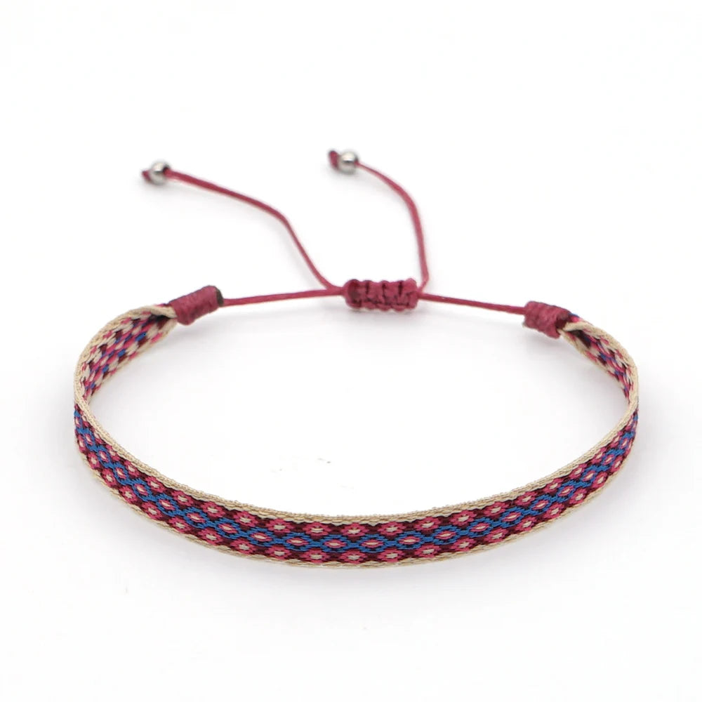 Easter Braided Bracelets For Women Pattern Boho Jewelry Friendship Rope Bracelet Vintage Weave Handmade Textile Bangles