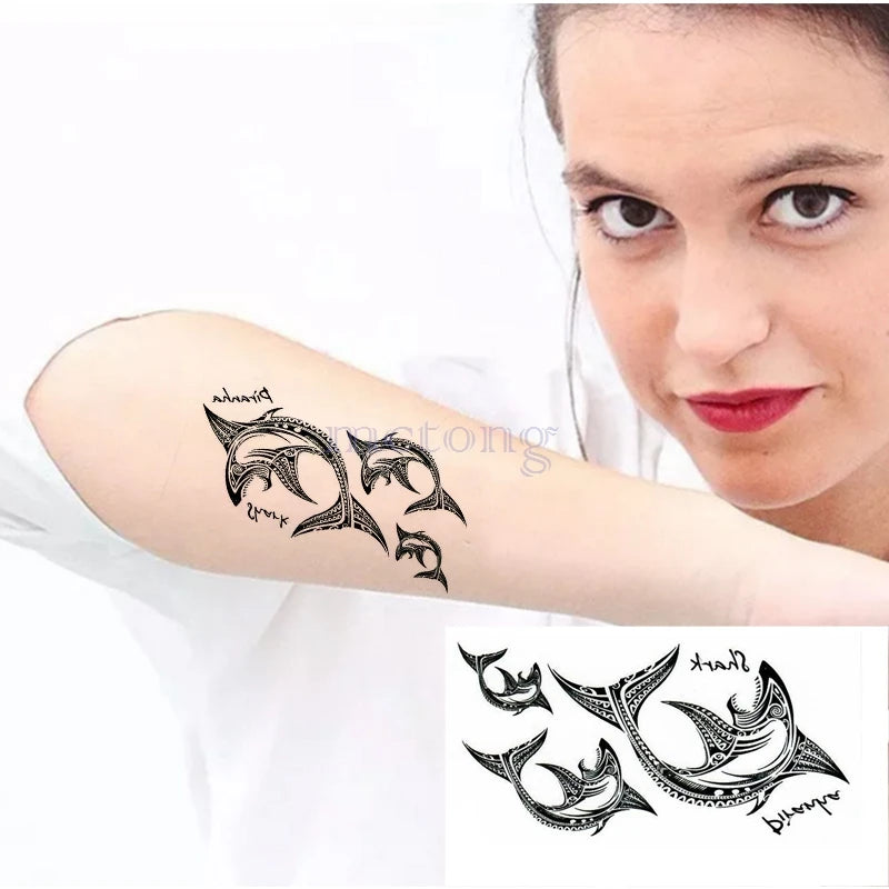 Pelekat Tato Sementara Kalis Air Tato Huruf Segitiga Rama-Rama Tatuajes Tangan Tatouage Body Flash FakeTattoo Sticker Taty