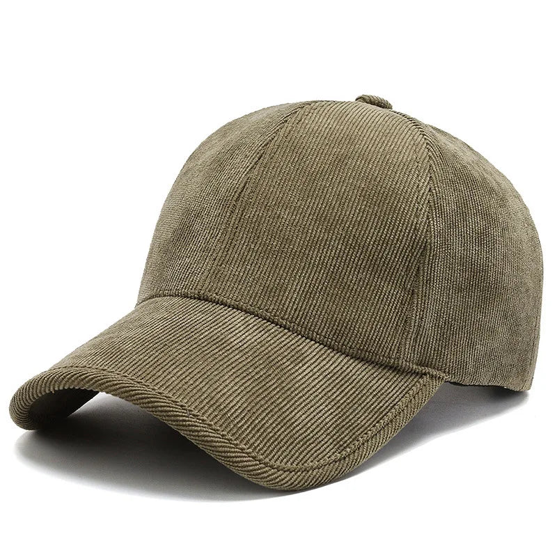 FS Trendy Army Green Winter Baseball Caps For Men Luxury Women Corduroy Cap Snapback Hip Hop Trucker Hats Casquette Homme 2024