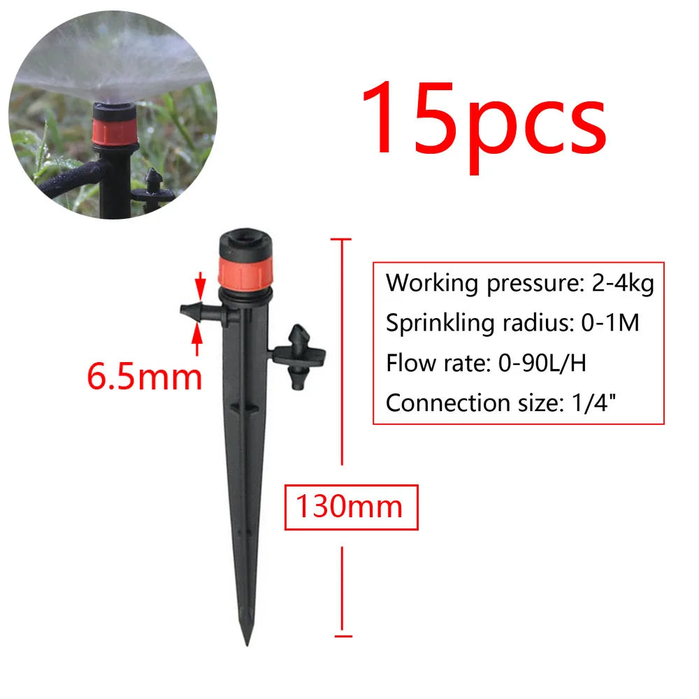 Garden Watering Sprinkler Mist Nozzle Dripper Drip Irrigation Garden Greenhouse Adjustable Mist Emitters Stake Micro Spray