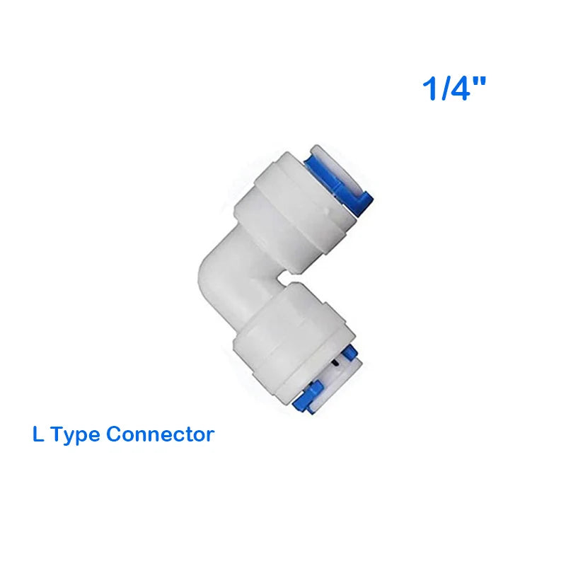 Reverse Osmosis Quick Coupling 1/4" Tee Y Connector 2 Way Equal Elbow Straight Check Valve RO Water Filter Plastic Pipe Fittings