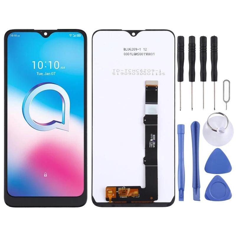 Paparan Skrin LCD 6.22-inci Untuk Alcatel 1S 2020 OT-5028 5028Y 5028A 5028D dengan Alat Ganti Pembaikan Pemasangan Penuh Digitizer