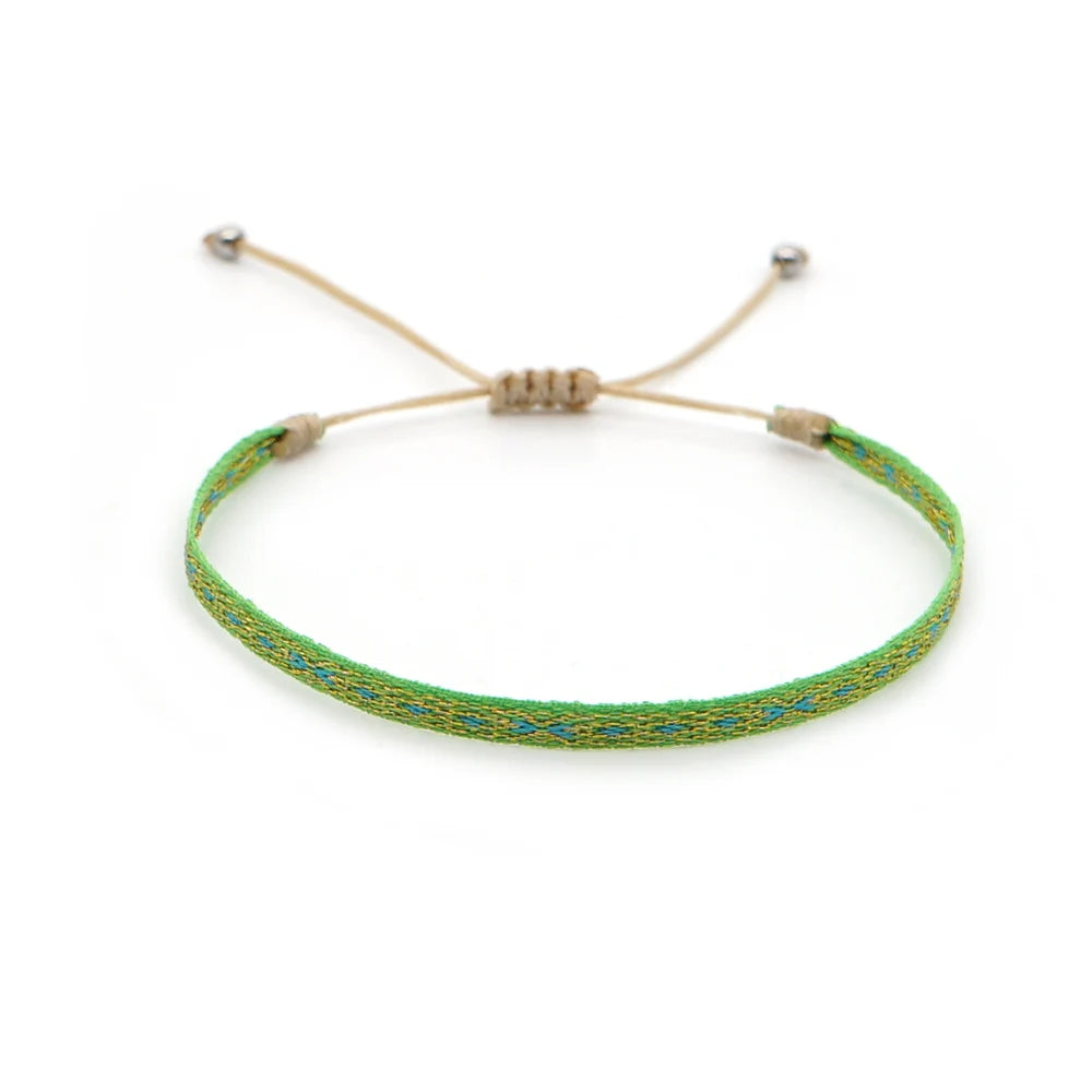 Easter Braided Bracelets For Women Pattern Boho Jewelry Friendship Rope Bracelet Vintage Weave Handmade Textile Bangles