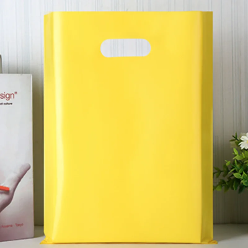 10Pieces Solid Color Gift Bags Kids Baby Boy Girl Birthday Party Supplies Wedding Candy Pouch Small Plastic Bag with Handle