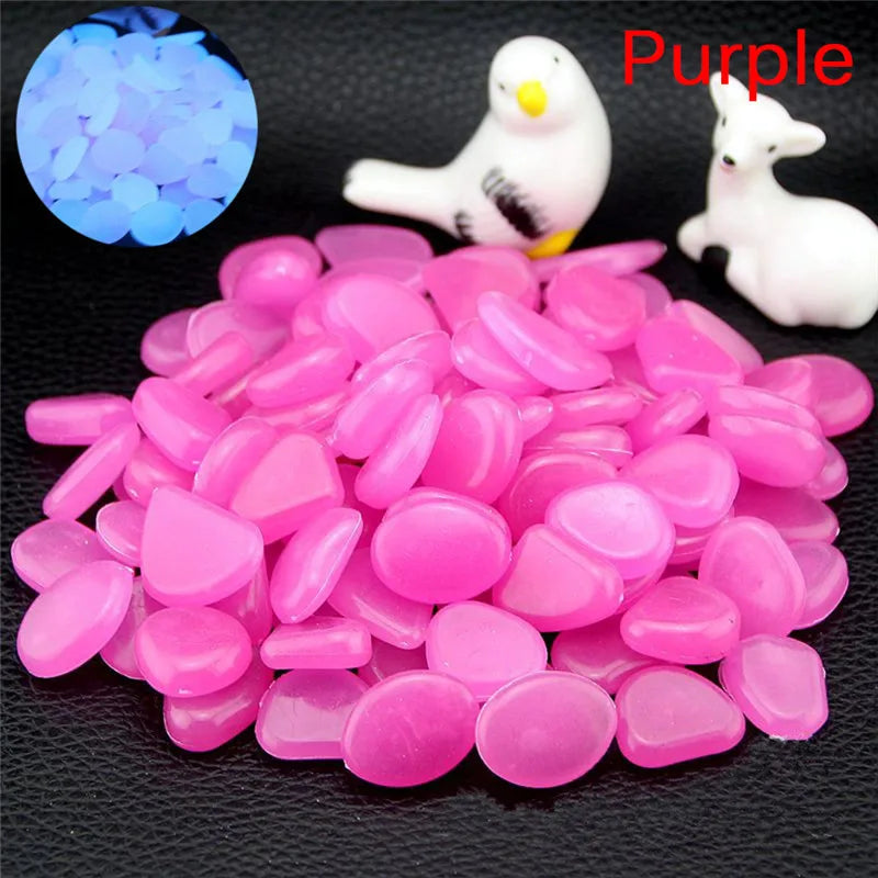 10Pcs Glow In The Dark Batu Kerikil Bercahaya untuk Perlengkapan Acara Majlis Perkahwinan Berkebun Kolam Renang Hiasan Bar Batu