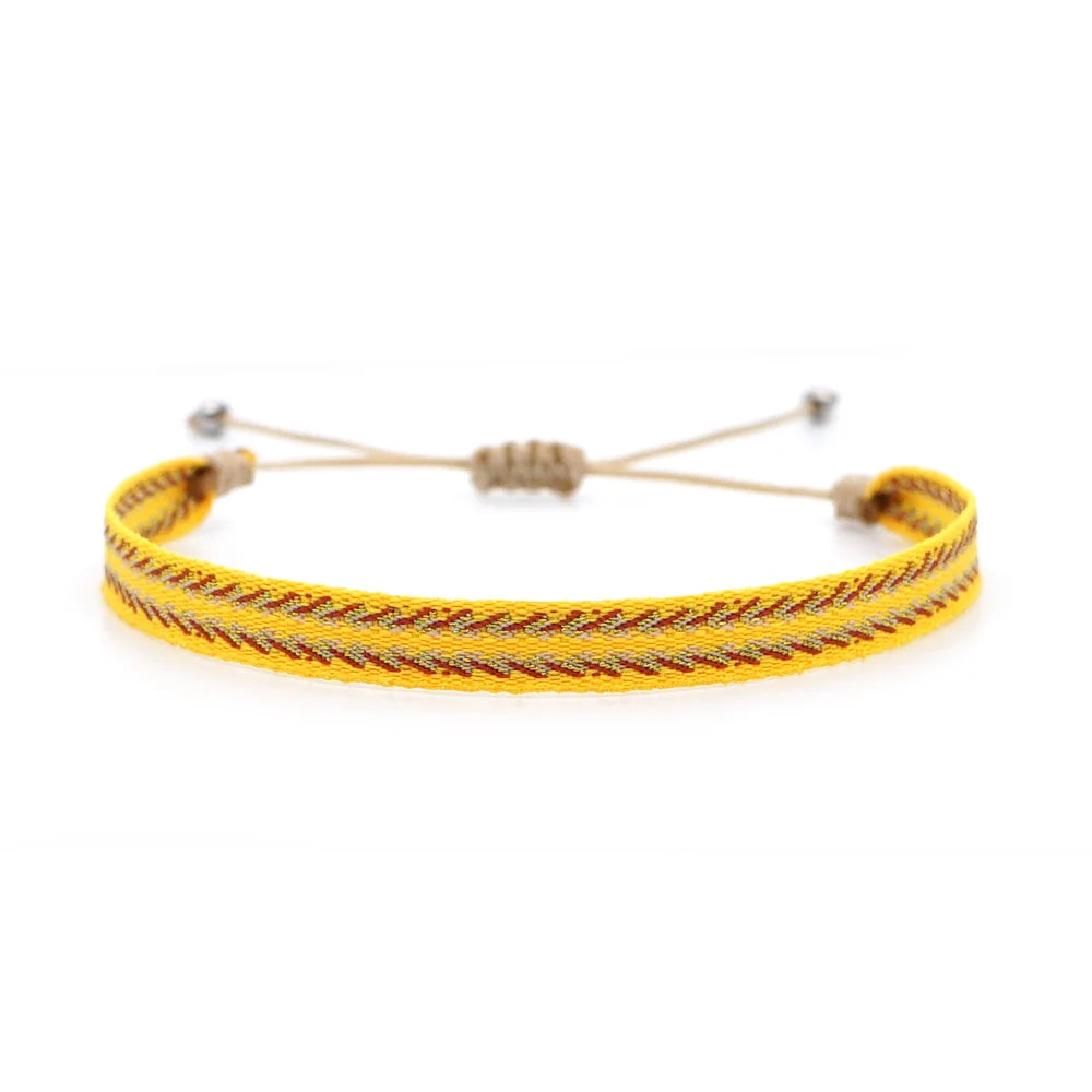 Easter Braided Bracelets For Women Pattern Boho Jewelry Friendship Rope Bracelet Vintage Weave Handmade Textile Bangles