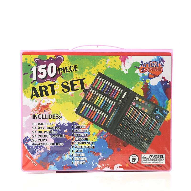 150 Pcs Art Supplies for Kids Colors Crayon with Portable Art Box for Drawing Painting and More Birthday Gift NEW 2022