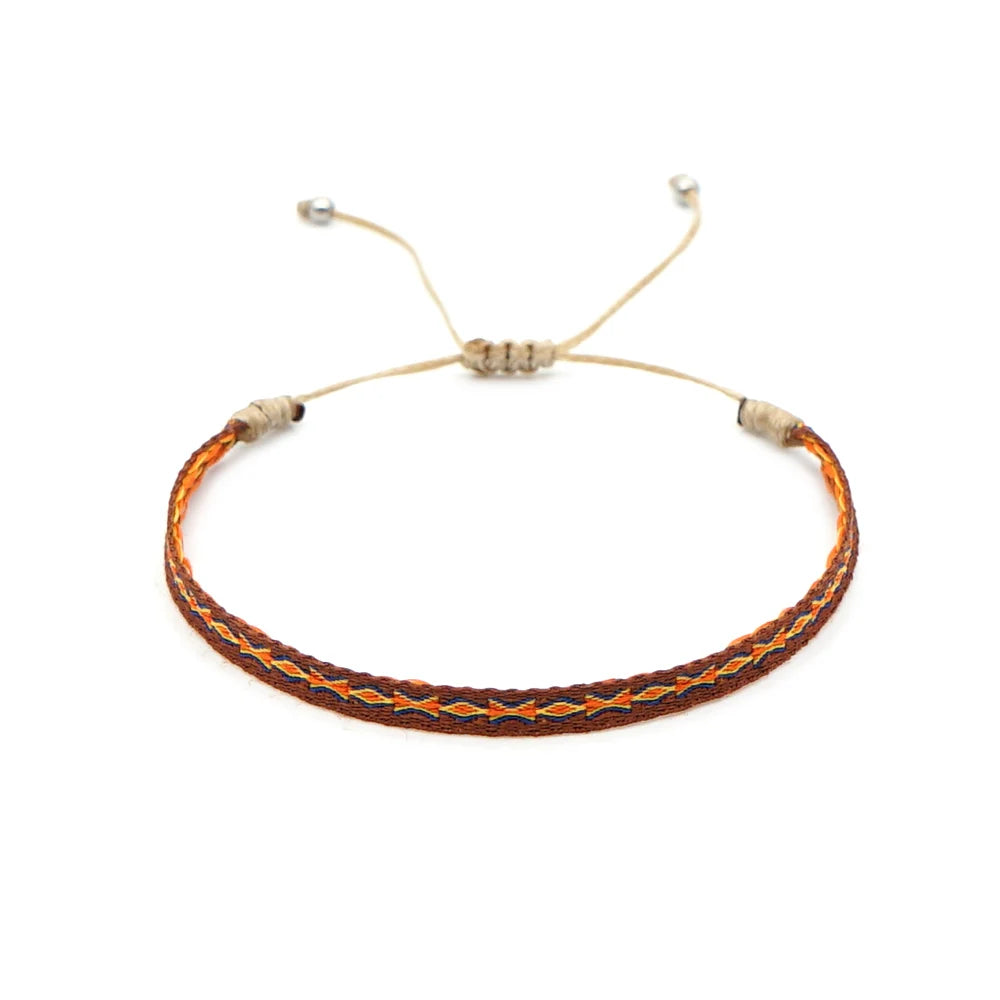 Easter Braided Bracelets For Women Pattern Boho Jewelry Friendship Rope Bracelet Vintage Weave Handmade Textile Bangles