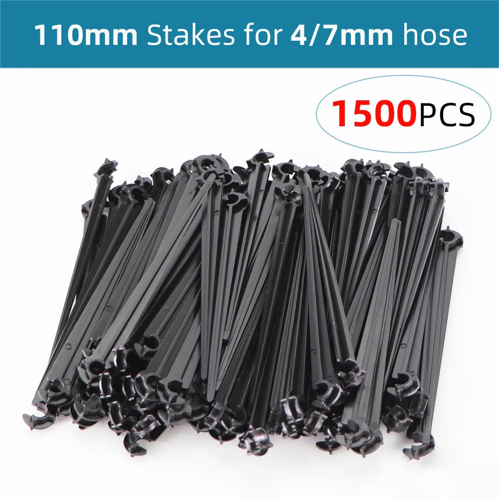 1/4'' Hose Drip Irrigation Support Stakes C Shape Hook 4/7mm Pipe Fixed Stem Holder Garden Watering Dripper Sprinkler Bracket