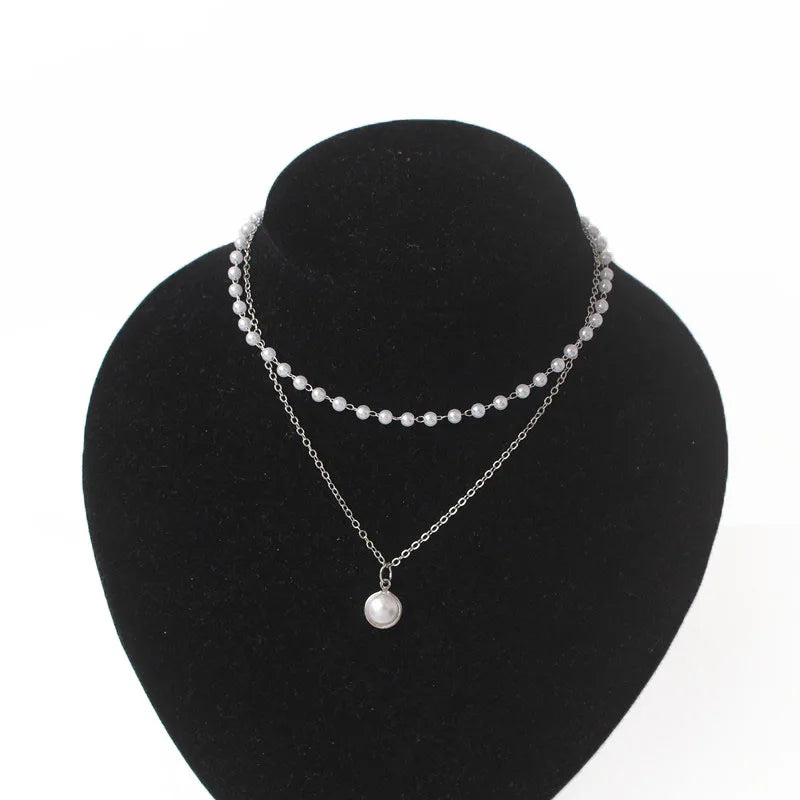 Imitation Pearl Choker Fairy Women Necklaces Korean Fashion Pearl Pendants Collar Trend Neck Jewelry Party Neck Decoration