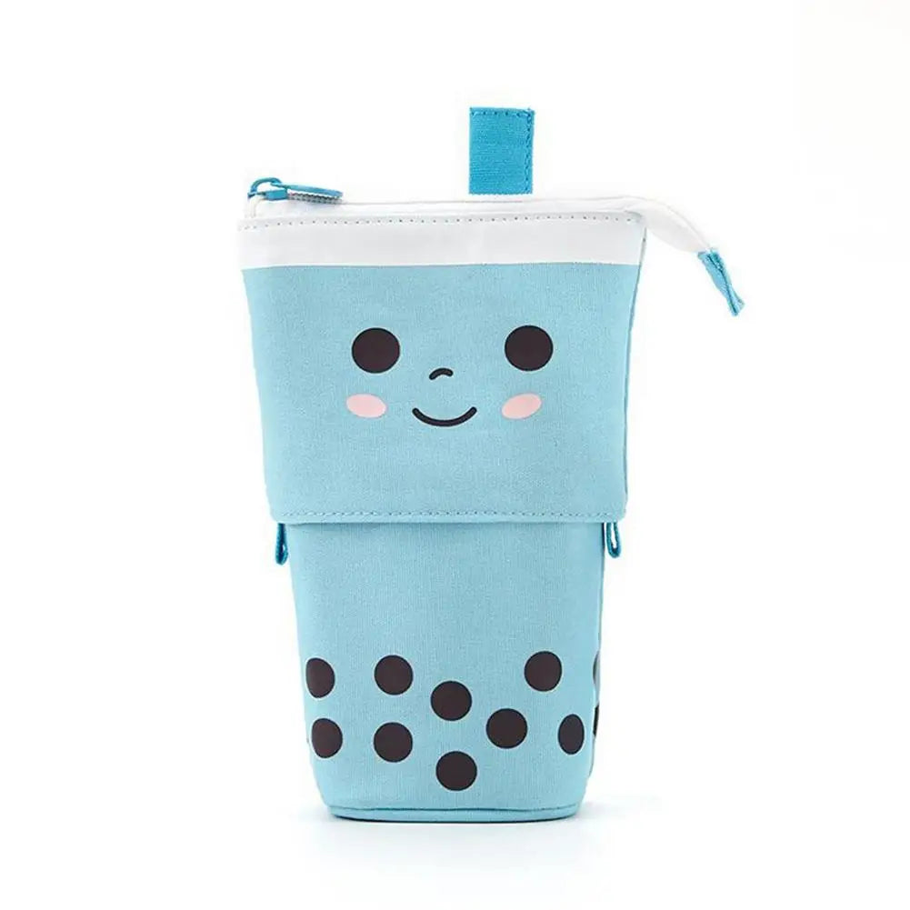 Cute Telescopic Pencil Case Boba Tea Shaped Pencil Case Kawaii Pen Pouch Stationery Holder Big Stationery Bag Cute Pen Holder