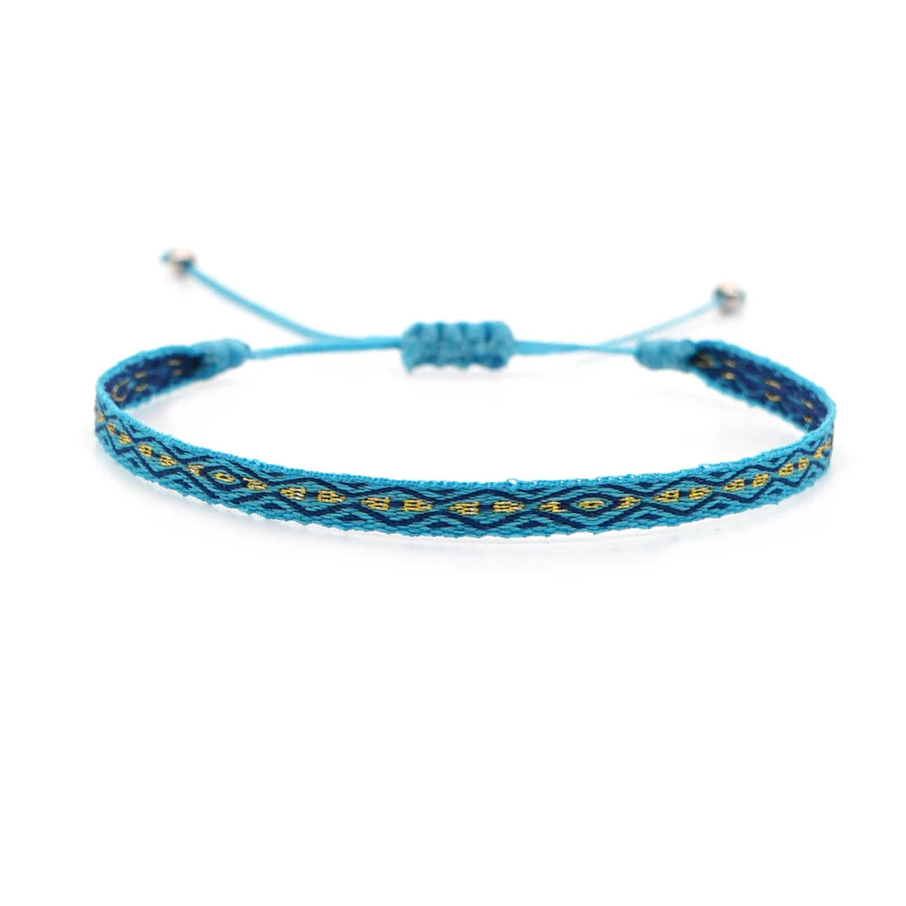 Easter Braided Bracelets For Women Pattern Boho Jewelry Friendship Rope Bracelet Vintage Weave Handmade Textile Bangles