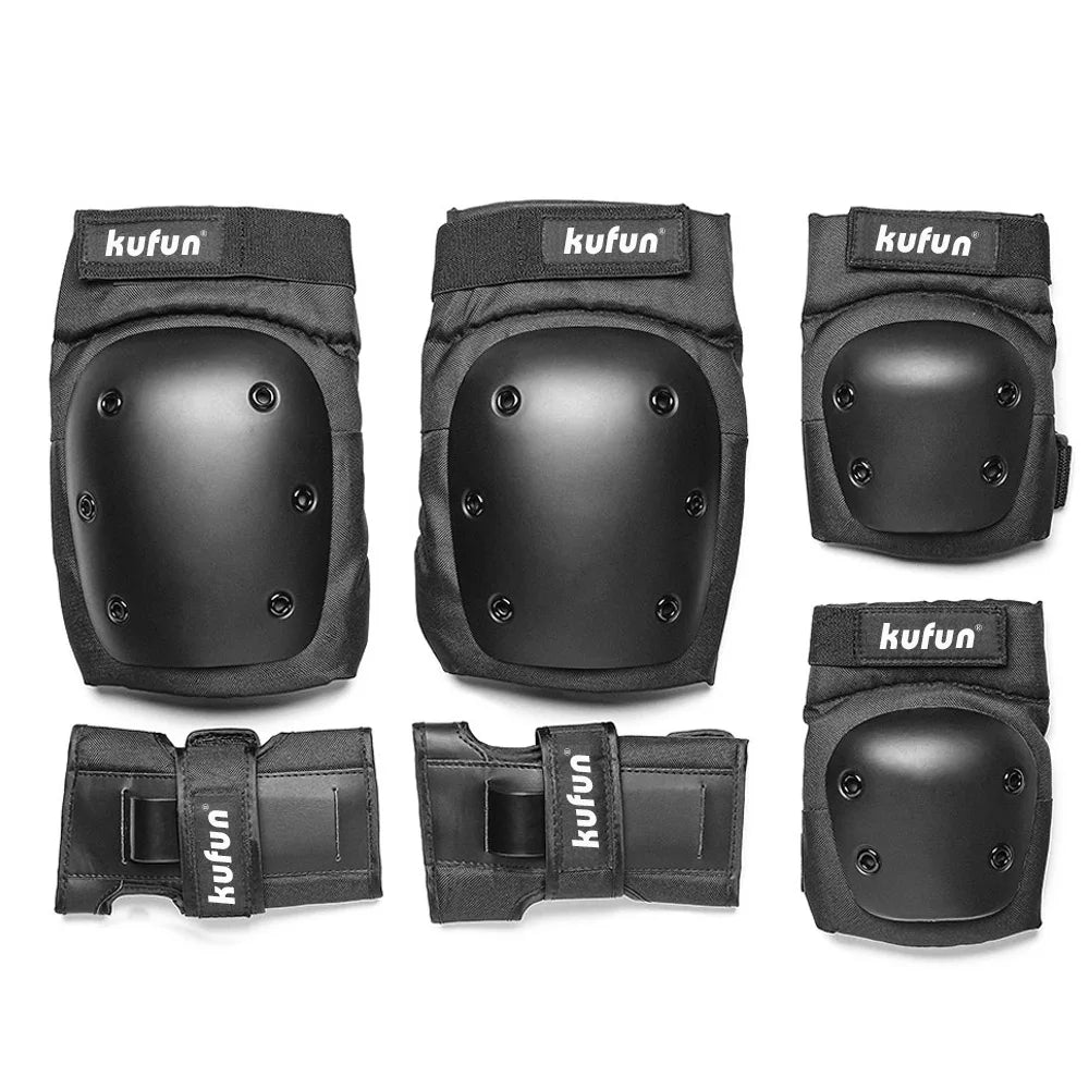 kufun Pad Lutut Siku Alat Pelindung Longboard Skateboard Kanak-kanak Dewasa Basikal Inline Roller Skate Pelindung set Skuter Kanak-kanak