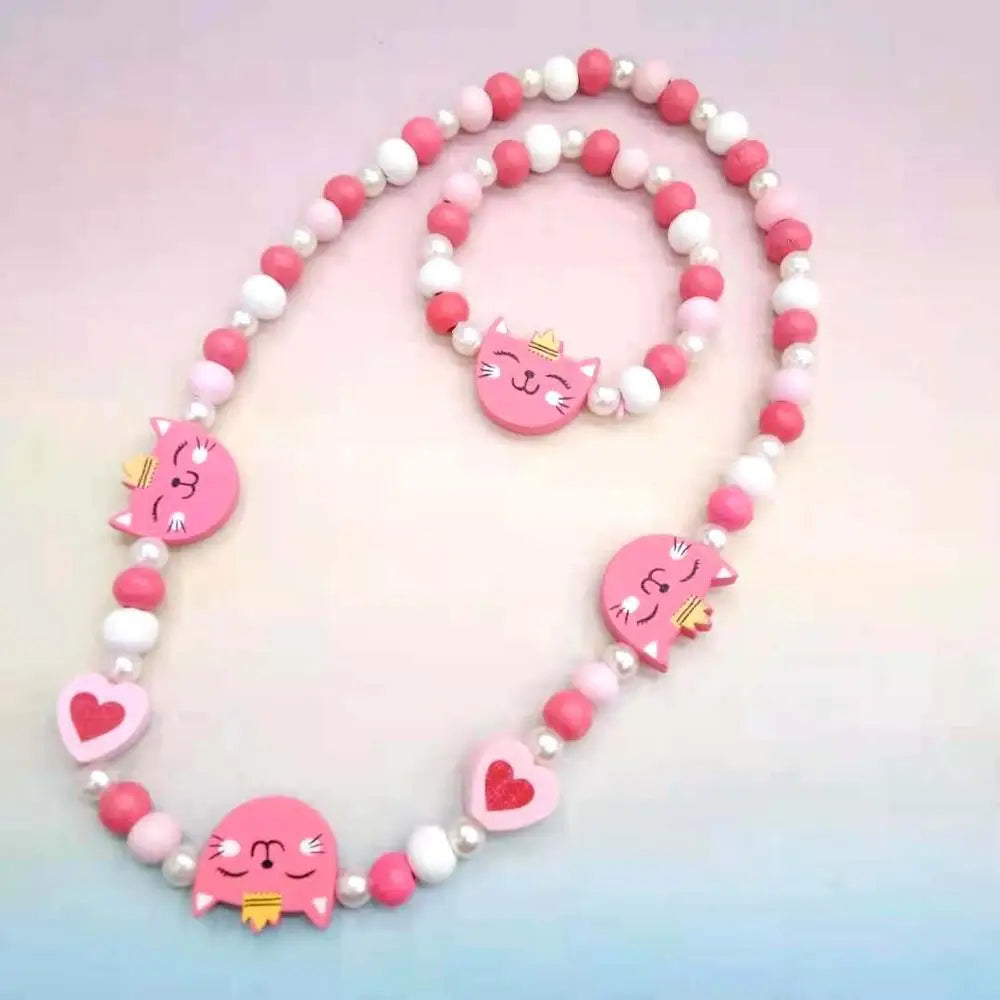 Cute Animal Flower Cartoon Flower Children's sweater necklace bracelet for children gift cp2585
