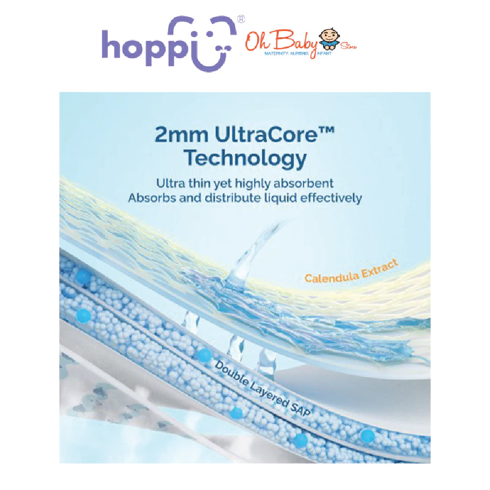 Hoppi AirDream Diapers | 2mm UltraCore™ Technology, Ultra Thin & Soft | 4 Pack Value Deal