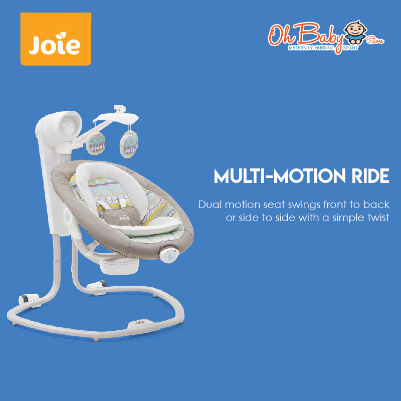 Joie serina™ Swivel Baby Swing | Multi-Direction Swing, Soothing & Comfortable | Newborn hingga 9kg | 2-Year Warranty