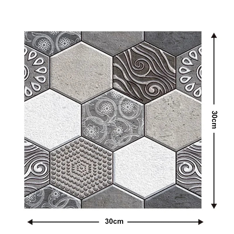 10 Keping Pelekat Dinding Pelekat Diri 3D 30x30cm Kertas Dinding PVC Kalis Air Mural Seni Dinding Boleh Alih untuk Hiasan Ruang Tamu Rumah DIY