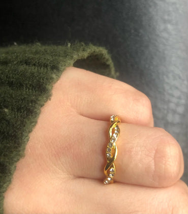 Cincin Keluli Tahan Karat Boleh Laras Ins Tide Untuk Wanita Perangai Mudah Cincin Pertunangan Perhiasan Fesyen