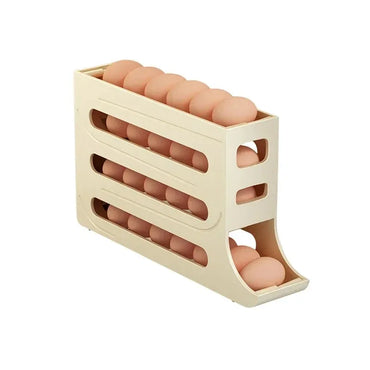 Penyusun Kotak Penyimpanan Telur 4 Peringkat untuk Peti Sejuk Rolling Egg Organizer Pemegang Penyimpanan Peti sejuk Penyusun Penyimpanan Bekas Penyimpanan Makanan