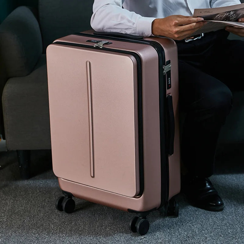 Bagasi Bergolek 20"24" inci BARU dengan Beg Komputer Riba Sarung Beg Perjalanan Perniagaan Lelaki Troli Roda Universal Kotak PC Troli Bagasi
