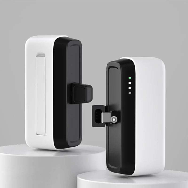 Mini Power Bank 5000Mah dengan Lampu LED Pemegang Telefon Mudah Alih PD20W untuk Iphone Huawei Xiaomi Power Bank Pengecas Mini Lebih Cepat
