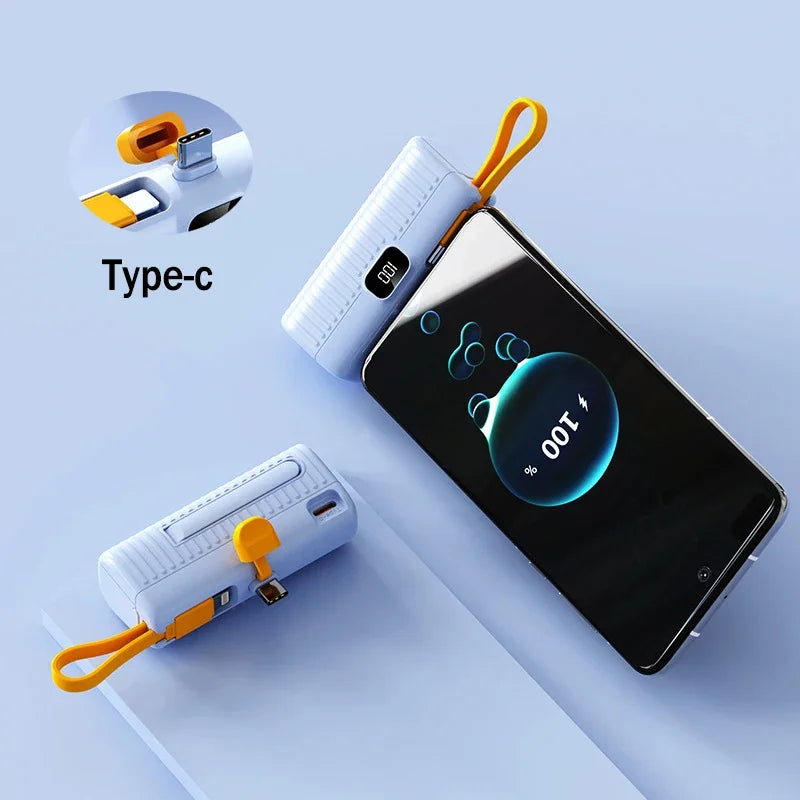 Bank Kuasa Xiaomi 30000 mAh Poket Mudah Alih Kompak Kabel Terbina dalam Power Bank Dua Hala Serasi Pengecasan Cepat iPhone Samsung