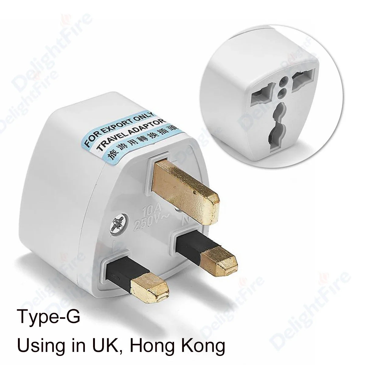 Penyesuai Palam UK Soket Elektrik Penukar Kuasa Palam Jenis G British Singapore US AU EU Ke Outlet AC UK Penyesuai Perjalanan