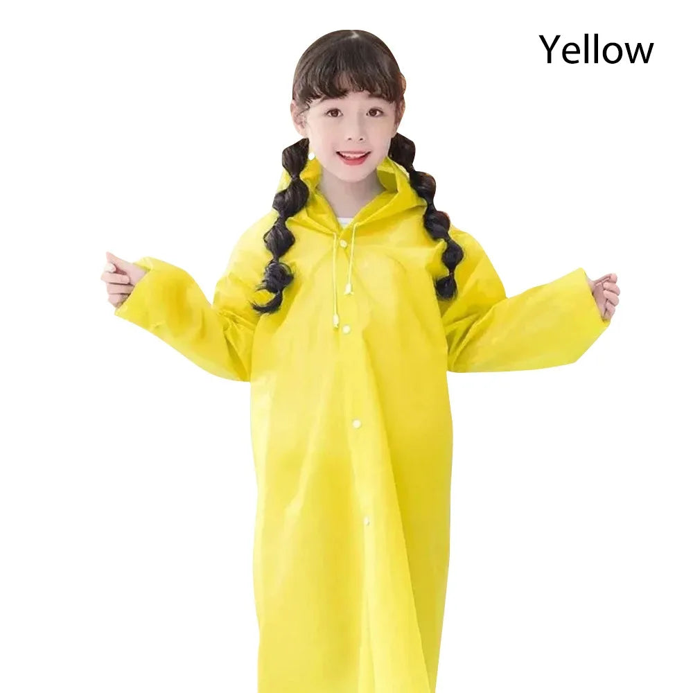 Baju Hujan Kanak-kanak Warna Pepejal Luaran Kalis Air Hujan Ponco EVA Hoodie Pakaian Hujan Pelajar Kot Hujan Lipat Kot Hujan Kanak-kanak