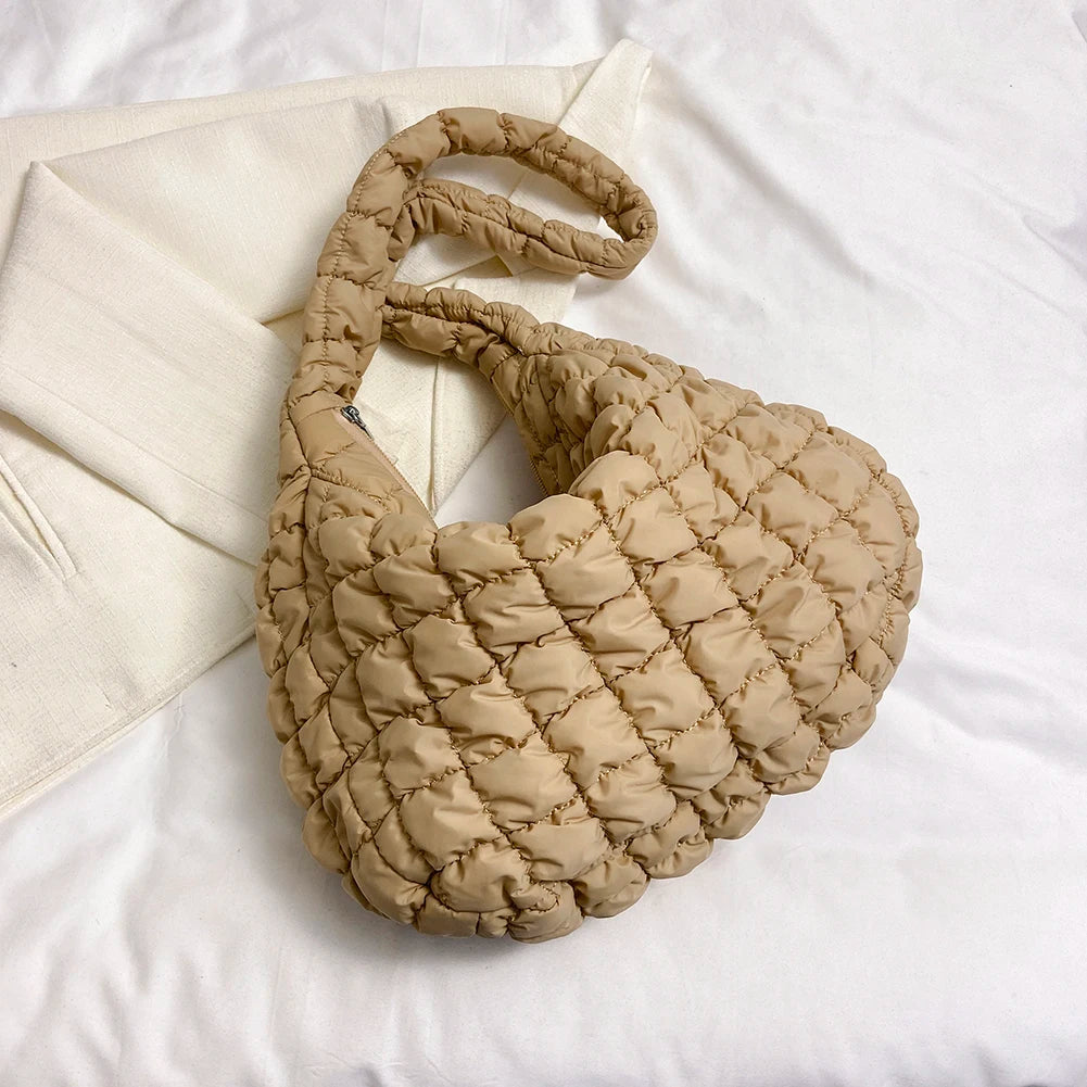 Quilted Padded Crossbody Bag for Women Pleated Bubbles Cloud Shoulder Bags Large Tote Bucket Designer Bag Ruched Handbags 2023