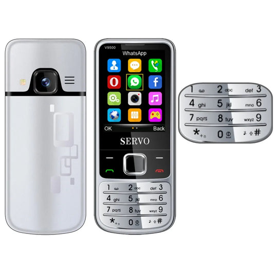 SERVO V9500 2.4 inch Screen Mobile Phone Russian Keyboard 4 SIM Cards Standby Magic Voice Call Recording Blacklist Durable Phone