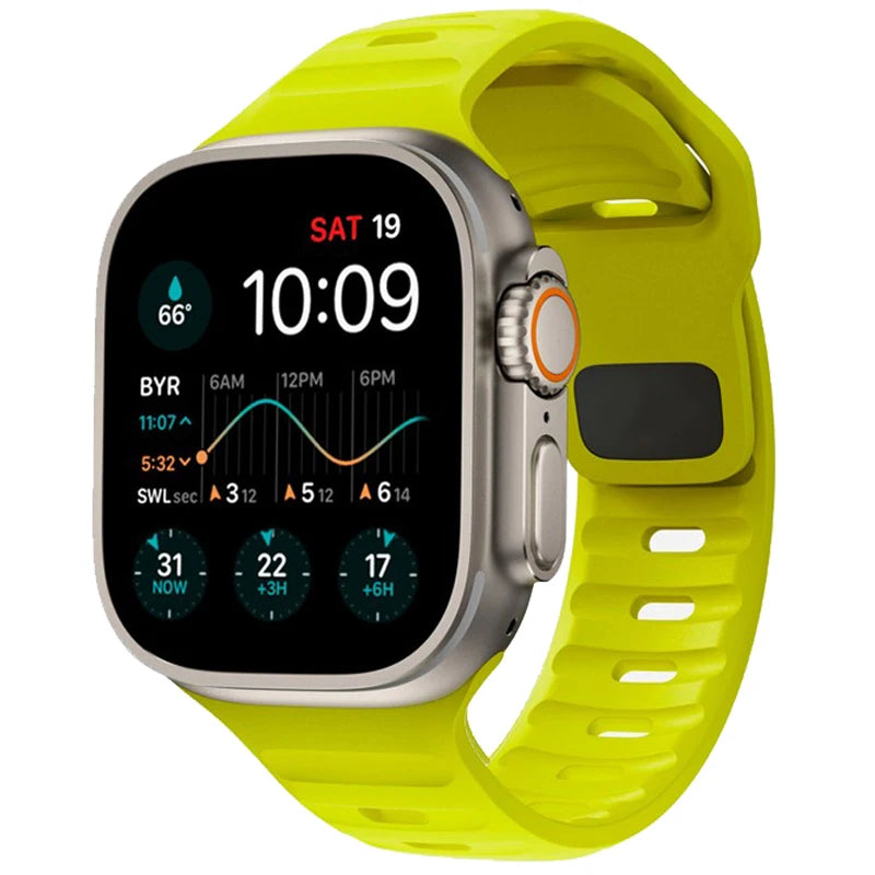 New Original Silicone Strap For Apple Watch Ultra 49mm Sports Bracelet iWatch Series 9 8 7 45mm 41mm 6 5 4 3 SE2 44mm 40mm Band