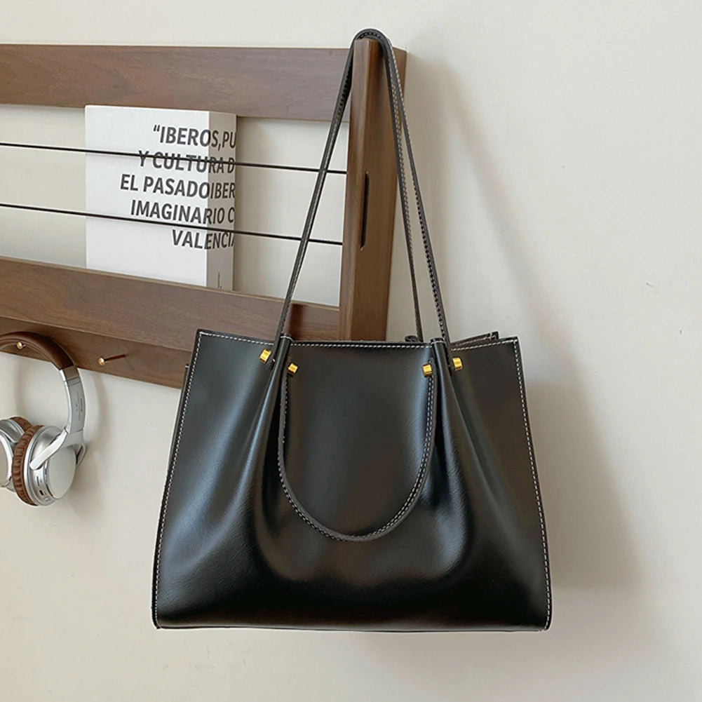 Beg Bahu untuk Wanita dengan Berbilang Poket Beg Ketiak PU Kulit Zipper Penutupan Beg Beg Tangan Beg Tangan untuk Sekolah Kerja