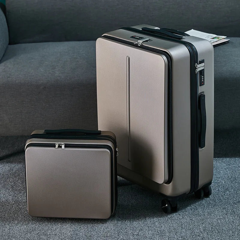 Bagasi Bergolek 20"24" inci BARU dengan Beg Komputer Riba Sarung Beg Perjalanan Perniagaan Lelaki Troli Roda Universal Kotak PC Troli Bagasi