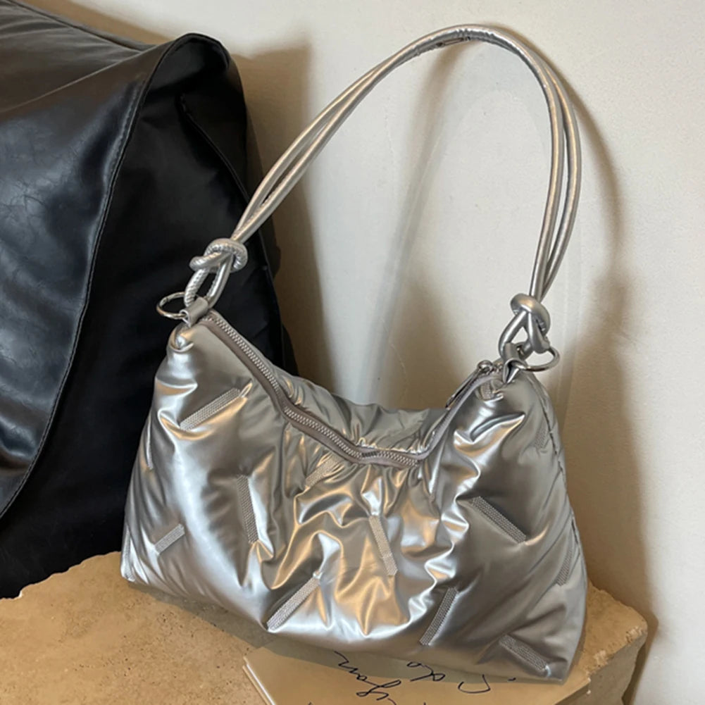 Beg Tote Berkuil Wanita Fesyen Beg Bahu Empuk Beg Hobo Beg Puffer Beg Satchel Beg Ketiak Beg Ulang-alik Musim Sejuk Kasual