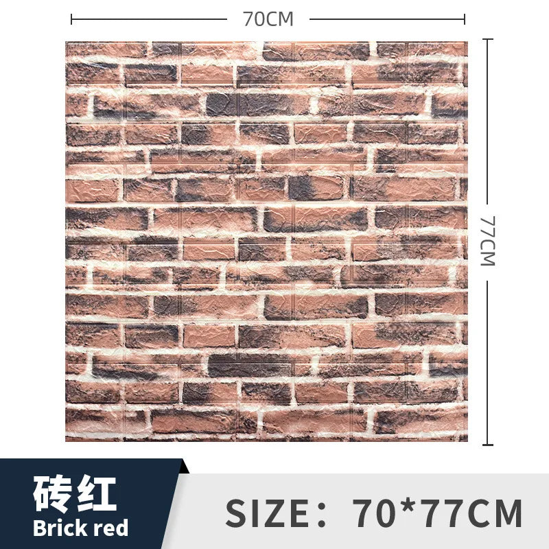 3/5MM 3D Wall Sticker Panel Foam Home Decoration DIY Wallpaper Living Room Bathroom Tv Background Self Adhesive Panels 70*77cm